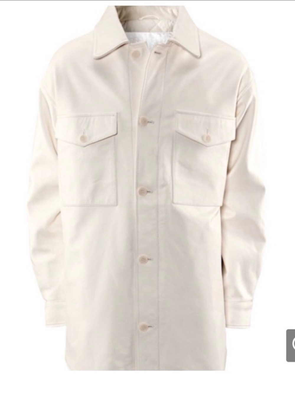 Maison Margiela H&M Cream Leather Overshirt Jacket - Minimal Layering